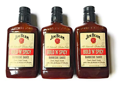 Jim Beam Bold N Spicy BBQ Sauce - 3 Plastic Bottles of Bold and Spicy Jim Beam Barbecue Sauce (3)