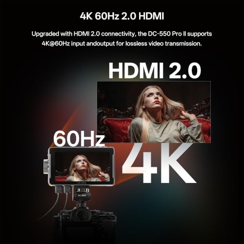 Image of VILTROX DC-550 Pro II 5.5 inch 1400Nits 4K@60Hz HDMI 2.0 Camera Field Monitor | Touchscreen DSLR On Camera Video Monitor with Onion Skin, USB /Wi-Fi Camera Control, Custom 3D LUT, Waveform, 160 View Angle