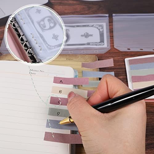 11 Pcs Cash Envelopes, Waterproof PVC Binder Pockets A6 Money Saving Wallet 6 Holes Zipper Folders with Label Stickers for Bill Money Cash Cards