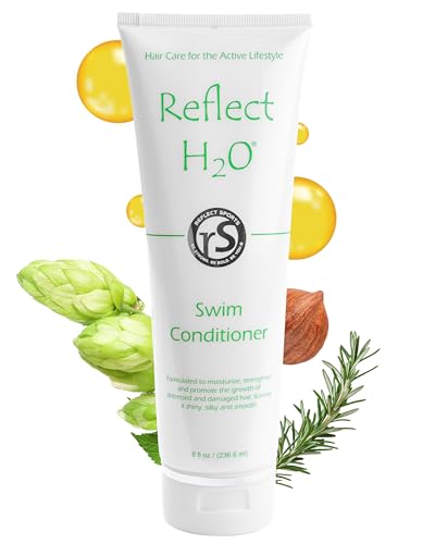 Reflect HշO Swim Conditioner - Moisturizing & Strengthening Swim Hair Care Conditioner for Damaged Hair - Sulfate-Free Chlorine Hair Protection with Rosemary & Vitamin E for Fresh, Hydrated Hair - 8oz