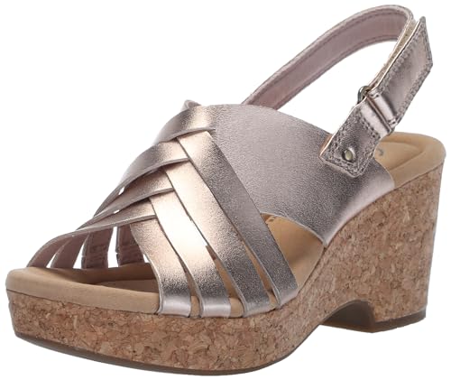 Clarks Giselle Ivy sandale en cuir métallisé noble et finitions luxe