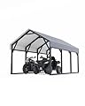 GarveeLife 12x13 ft Metal Carport Shed, Reinforced Frame and Steel Roof for All-Weather Use, Permanent Shelter for Cars, Motorcycles, ATVs, or Boats