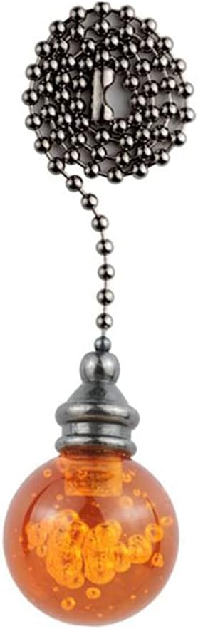 U/D Ceiling Fan Pull Chain，2PCS Pull Chain Crystal Glass Cracked Ball Pull Chain for Ceiling Fan Light Decoration 30.5cm Extension Chain (Dark Brown, 2)