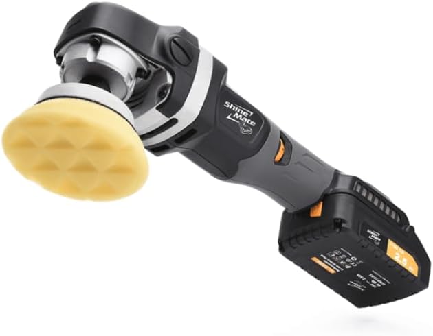 ShineMate (ShineMate: 91221 - EB230K - 1"-3" Cordless Rotary Polisher Kit - 1", 2" & 3" Foam & Micro-Fiber Pads With Backing Plates - 2 Batteries - Dual Charger & Shaft Extension Kit Included)