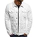 Produktbild MENHG Herren Einfarbig Lässig Trend Langarmhemden Tops Sweatshirt Herren Mit Knöpfen Revers Turndown Jeanshemden Blusen Slim Fit Multi-Pocket Cardigan Pullover Jacke Outwear Sweater Hemd Mantel