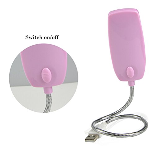 Lâmpada de leitura LED USB, com 28 luzes, flexível (rosa)