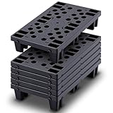 Hanured® 6x Leichte Kunststoffpaletten, Nestbare, feuchtigkeitsbeständige Bodenpaletten mit atmungsaktiven Gittern, für Supermärkte, Garagen und Lagerhäuser, 50x30x10 cm