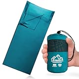 Ultralight Sleeping Bag Liner, 9.8oz Satin Sleep Sack, Comfy Breathable & Cooling & Silky Soft liner, Travel Sheets & Adult Sleep Sack with 2 Way Zipper, Ideal for Backpacking, Hotel, Camping, Hostels