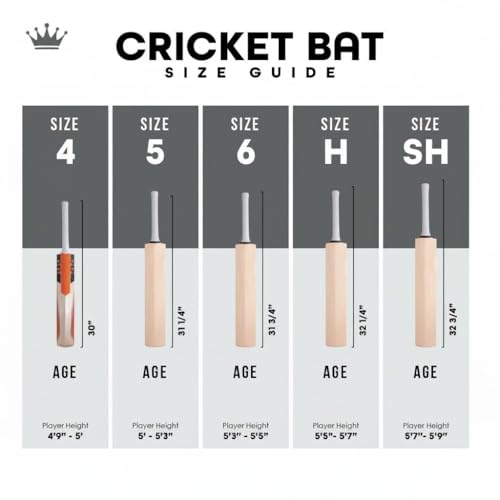 Image of Classic Poplar Willow Tennis Ball Cricket Bat for Adults, Boys & Girls - Grade 1 SG Poplar Wooden Light Weight 900-950g. Soft Tennis Ball Use Only | Size -6 | Age 12-14 | Sierra (300)