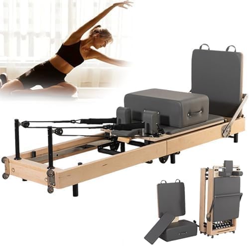 COYEUX Máquina reformadora de Pilates Plegable, máquina reformadora de Pilates de Madera, Entrenamiento de Ejercicio de Equilibrio de Estiramiento, para Resistencia Corporal reformadora COYEUX Máquina reformadora de Pilates Plegable, máquina reformadora de Pilates de Madera, Entrenamiento de Ejercicio de Equilibrio de Estiramiento, para Resistencia Corporal reformadora