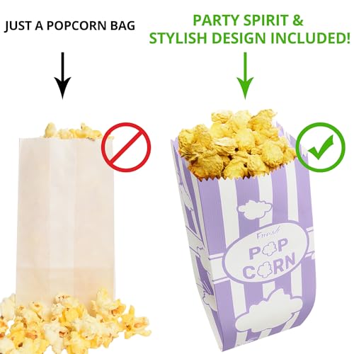 Image of CUSINIUM 1oz Lavender Paper Popcorn Bags (100-pack) - Carnival Theme - Customizable