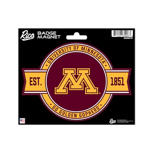 Rico Industries NCAA Minnesota Golden Gophers Standard Badge Magnet - for Car, Fridge