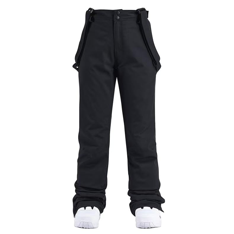 Mitef Unisex wodoodporne, wiatroszczelne, izolowane spodnie śniegowe regulowane szelki narciarstwo snowboard ciepły sprzęt outdoorowy, czarny, rozmiar S.