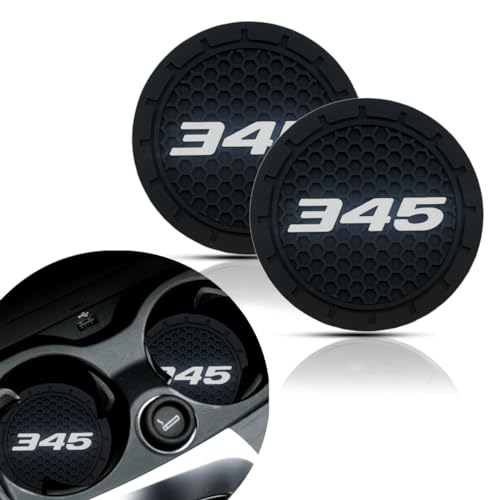 2Pcs Car Cup Holder Coaster for Dodge Challenger Charger Avenger RAM 345 Accessories Anti Slip Cup Holder Insert Coaster (345 White)