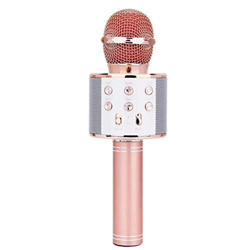 Preisvergleich Produktbild PeiXuan2019 Kabelloses Bluetooth-KTV-Karaoke-Mikrofon Handheld-USB-wiederaufladbarer Mikrofon-Lautsprecher (Color : Rose Gold)