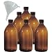Produktbild Viva-Haushaltswaren Gabriele Hesse e.K. 6 x braune Apothekerflasche 500ml Enghalsflasche made in Germany & BPA-frei - inkl. Einfülltrichter