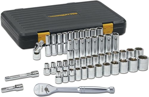 GEARWRENCH 49 Pc. 1/2" Drive 6 Pt. 120XP Mechanics Tool Set, Standard & Deep, SAE/Metric - 80700P, Chrome