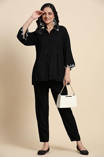 Image of TRENDMALLS Women's Cotton Rayon Co-Ords Set Kurta Pant for Women