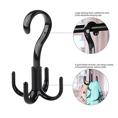 Tinksky Belt Hanger Scarf Tie Rack Holder Hook For Closet Organizer 360 Degree Rotating 3 Pack #TOP3
