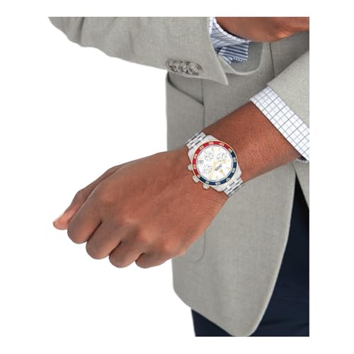 Image of Tommy Hilfiger Th85 Quartz Analog with White Dial Silver Stainless Steel Strap Watch for Men - TH1792184