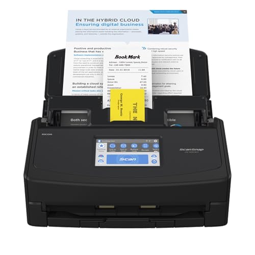 ScanSnap iX1600 Profi-Büroscanner A4 – Hochleistungs-Duplex-Dokumentenscanner mit 50-Blatt ADF, 40 ppm, Touchscreen, WLAN & Cloud-Anbindung, USB 3.2, Schwarz