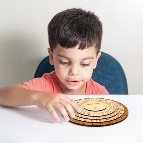Image of Webby Wooden Word Wheel Puzzle | Spin The Wheel to Construct Words | Captivating Montessari Educational Pre School Word Builder Toy for Kids