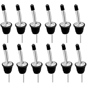 24 Pack Liquor Pour Spouts Set – Stainless Steel bottle spout and Liquor Pourers Dust Caps Covers