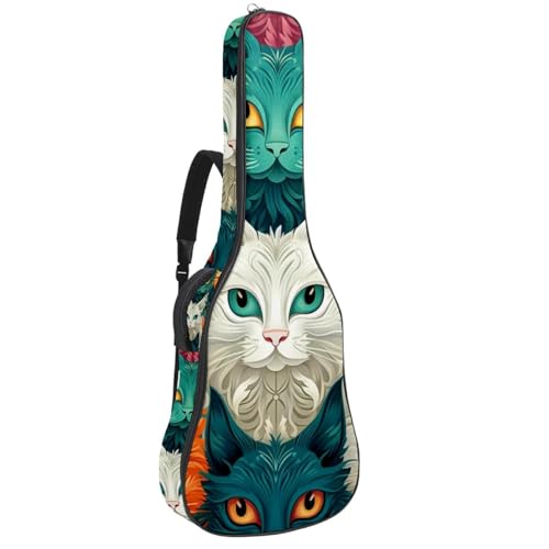 Housse pour guitare chat coloré multicolore pour transporter votre instrument au cours