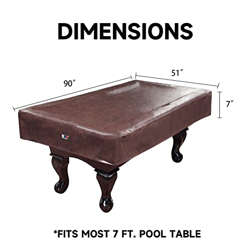 Gse Billiard Pool Table Covers, 7'/8'/9' Heavy Duty Leatherette Pool Table Covers, Waterproof & Tearproof Cover For Pool Table (Several Colors Available, Brown - 7Ft) #TOP3