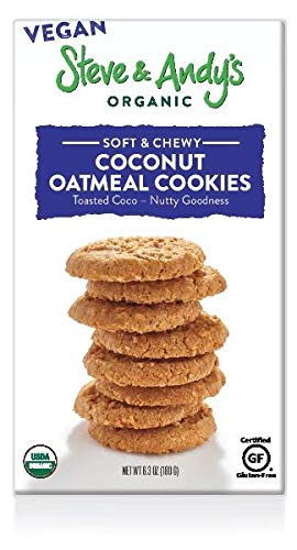 Organic Vegan Oatmeal Coconut Cookies, Gluten Free by Steve and Andy's -- Soft