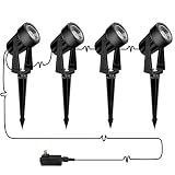 Svater LED Landscape Lights,12V Low Voltage Spotlights Outdoor with Stake,2700K Warm White,1200Lumen