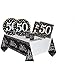Set Compleanno 50 Anni Deluxe per 8 Persone (8 Piatti Grandi con Scritta l'età, 8 Piatti Piccoli, 8 tovaglioli, 1 tovaglia, 8 Bicchieri, 8 forchette)
