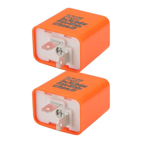LEIBOCHAO 2PCS Rele de Intermitentes de 2Pines 12V, Luz de Señal de Giro Electrónica Ajustable, Relé Intermitente Universal, Luz Indicadora Led para Motocicleta, Coche, Luces de Señal de Giro