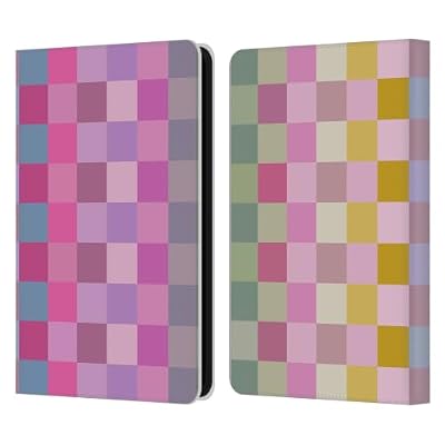 Head Case Designs Officially Licensed Ninola Geometric Squares Pink 2025-26 Pattern Collection Leather Wallet Case Compatible with Amazon Kindle 11th Gen (2024)