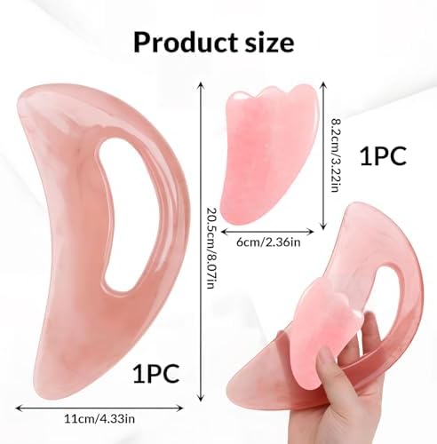 gua sha massage tool showing resin material and shapes