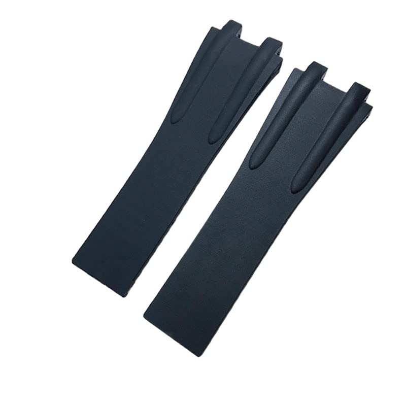 Sangle de montre en caoutchouc silicone 26mm noire avec boucle pliante pour montre de sport