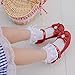 Furdeour Big Girls Flats Shoes for Big Size 4 Red Wedding High Heel Flower Girl Princess Party Halloween Christmas(2701Red 4)
