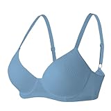 Women Underwire Bras Push Up Comfy Everyday T-Shirt Bra Comfortable Supportive Plunge Bralettes Dark Blue