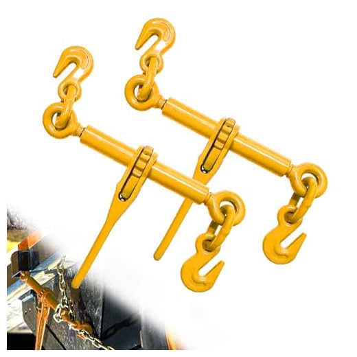 SENKEYFE Ratchet Chain Binders 1/4''- 5/16'', Load Binder with G70 Grab Hooks, Adjustable 1/4" Binder for 1/4 Chains, 2200 Pounds Working Load Limit- Heavy Duty Ratchet Binders for Towing (2 Pack)