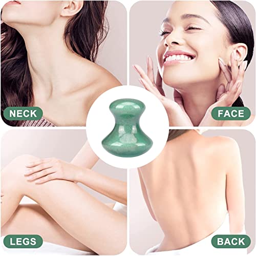 Foto von ideayard Gua Sha Pilzform Massage Werkzeug, Natürlicher Aventurin Quartz Massagewerkzeug für Gesicht und Augen, für Falten Entfernen und SPA Relaxing (2 Stück Aventurin)