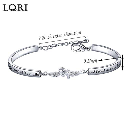 Lqri Baby Memorial Bracelet I Carried You Every Second Of Your Life Angel Wing Baby Footprint Bar Bracelet Miscarriage Jewelry Infant Child Loss Memorial Gift (Sliver) #TOP4