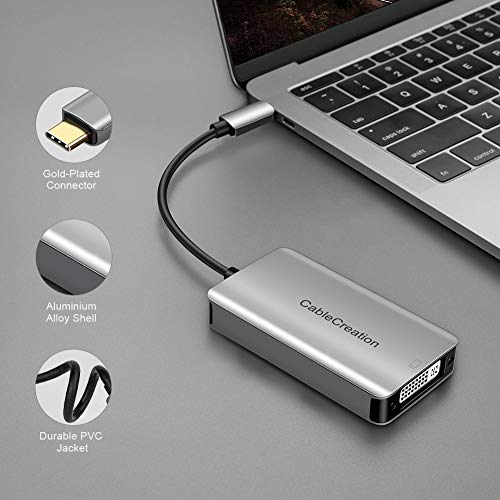 Image of CableCreation USB C to Dual Link DVI-I Adapter, Active Type-C to DVI Video Adapter 2560 x 1600 Resolution USB-C to DVI Signal Format Converter