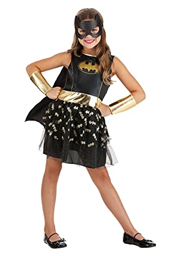 Fun Costumes Brilliant Batgirl Costume for Girls, Bat Girl Outfit with Mask & Cape, Black Tutu Dress for Superhero Cosplay Medium