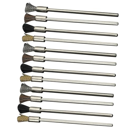 Cabilock Full Kit of 12pcs Wire Brushes Stainless Steel Hose Pig Hair Multi-Purpose for Wood Metal Easy to Use