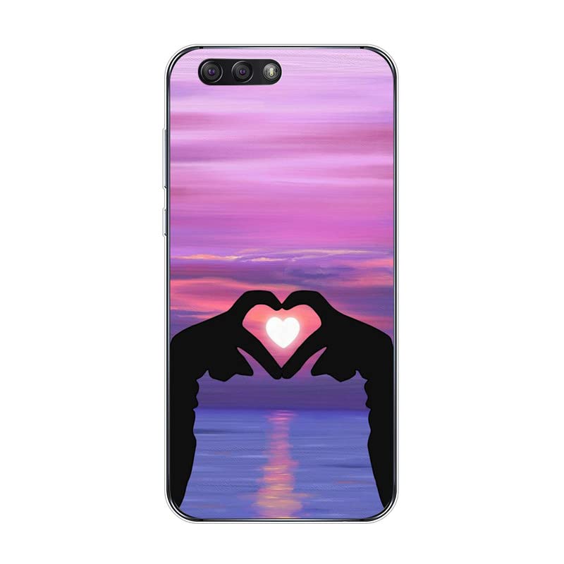 KARTXITAI Funda Silicone Case Compatible con ASUS ZenFone 4 ZE554KL, Carcasa de Silicona Cover, Gel Flexible,Regalo Original - Amor, Cielo, Atardecer, Amor