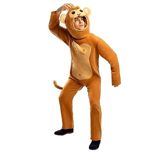 Funidelia | Disfraz de mono para hombre y mujer Animales, Chimpancé, Gorila - Disfraz para adultos y divertidos accesorios para Fiestas, Carnaval y Halloween - Talla M - L - Marrón