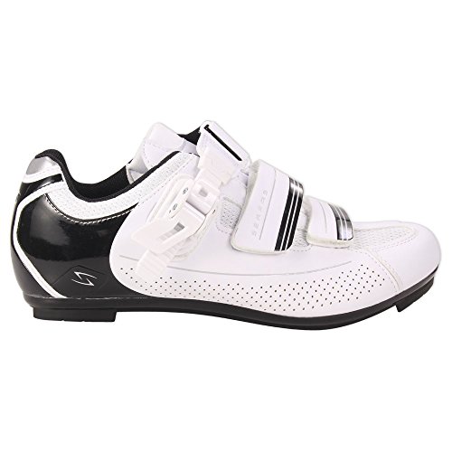 Serfas Women’s Road Bike Leadout Buckle Cycling Shoes (SWR-501B & SWR-501W) (39, White)