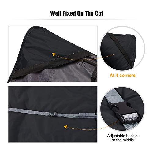 Redcamp Cot Pads For Camping, Soft Comfortable Cotton Sleeping Cot Mattress Pad 75"X29", Black #TOP4