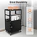 Large AV Cart with Locking Cabinet, Rolling Adjustable Height Utility Cart, Mobile Laptop Workstation Stand with Extra Storage Space, Pullout Tray, Power Strip, 24 * 18 * 41.5in Black