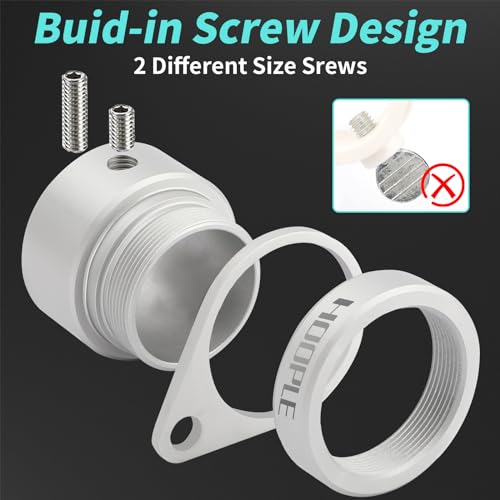 Flag Pole Rings, 360° Anti-Wrap Spinning Flagpole Mounting Rings with Adjustable Screws for 0.75–1.02 Inch Poles, Heavy Duty Aluminum Alloy Swivel Clips with Carabiners, 1inch-Pack of 2, Silver - Thumbnail 5